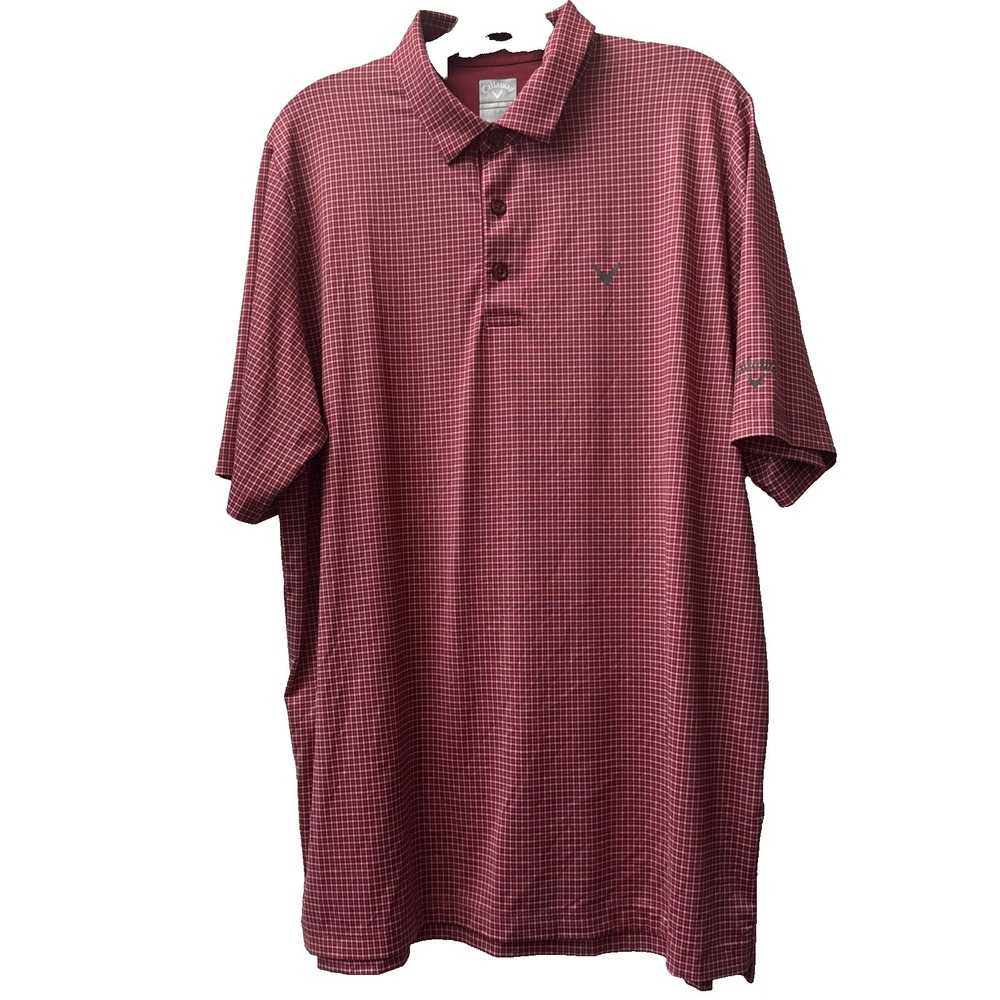 CALLAWAY Opti-Dry Men's Size L Pink Short-Sleeve SwingTech Golf Polo Shirt